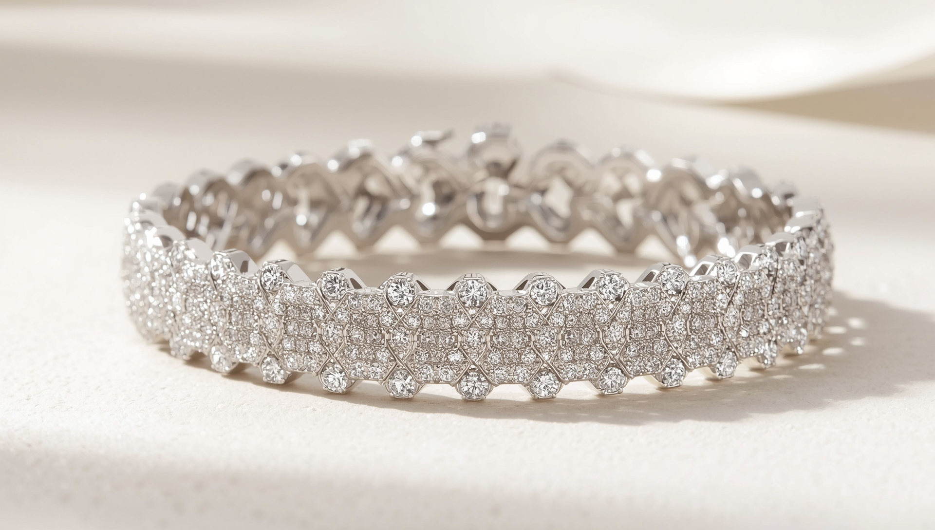 lucid origin 18k white gold bracelet adorned with intricately 3