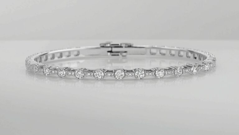 diamond white gold bangle bracelet
