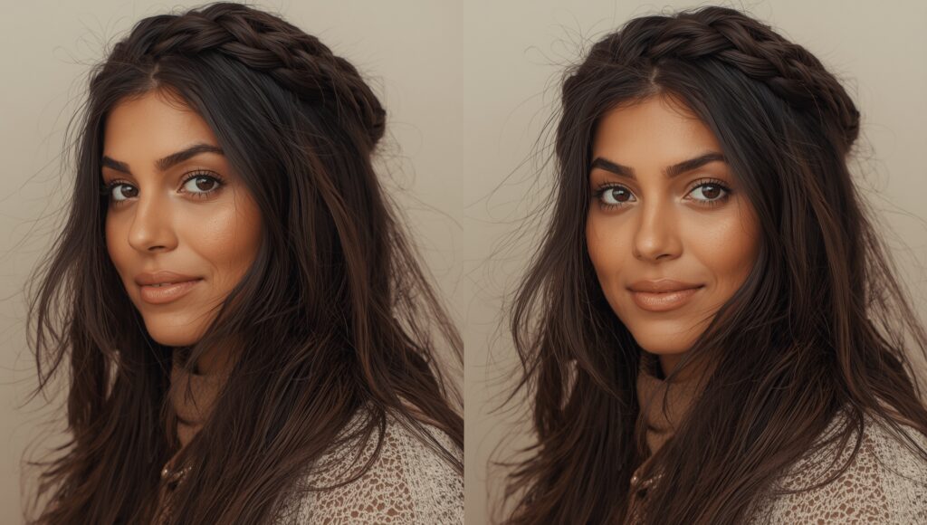 boho floral braided hairstyle 